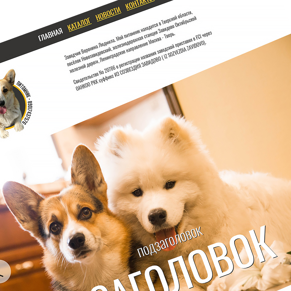 Сайт питомника собак породы Вельш-корги в г. Завидово